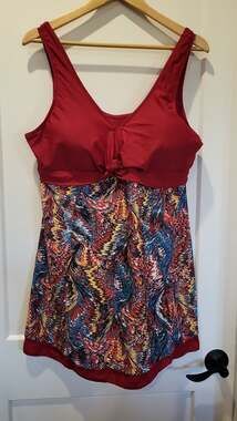 Summer Mae Women Plus Size One Piece Swimdress Tummy Control Bathing Suit with S